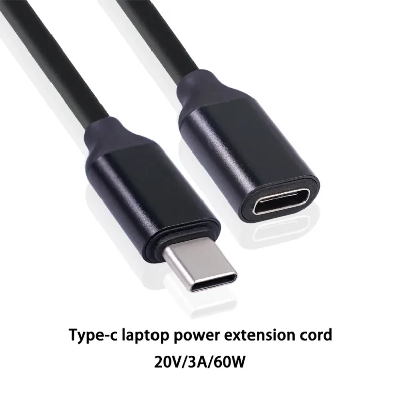 0.5/1/1.5 m 60W 3A Usb C Type-c Extension Cord Type-c Male to Female Extension Cable Gold-plated Extensor Charger Wire C image 2