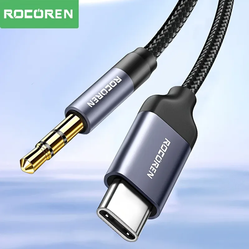 Rocoren USB Type C To 3.5mm Jack Aux Audio Cable Adapter Male To Male Headphone Plug Converter Wire For iPhone 15 Pro Ma image 1