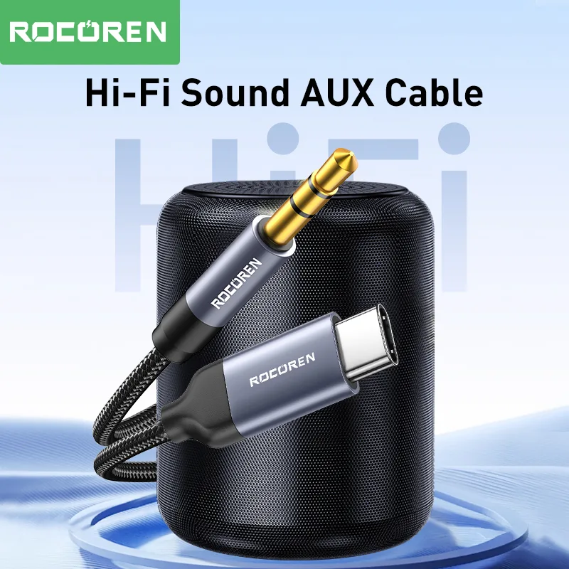 Rocoren USB Type C To 3.5mm Jack Aux Audio Cable Adapter Male To Male Headphone Plug Converter Wire For iPhone 15 Pro Ma image 2