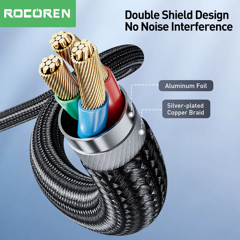 Rocoren USB Type C To 3.5mm Jack Aux Audio Cable Adapter Male To Male Headphone Plug Converter Wire For iPhone 15 Pro Ma image 5
