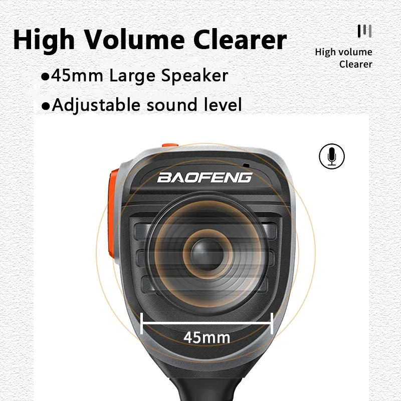 Baofeng Walkie Talkie Speaker Microphone Waterproof PTT Mic For UV-5R UV-16 UV-13 UV-21 UV17 Two Way Radio QuanSheng UV- image 2