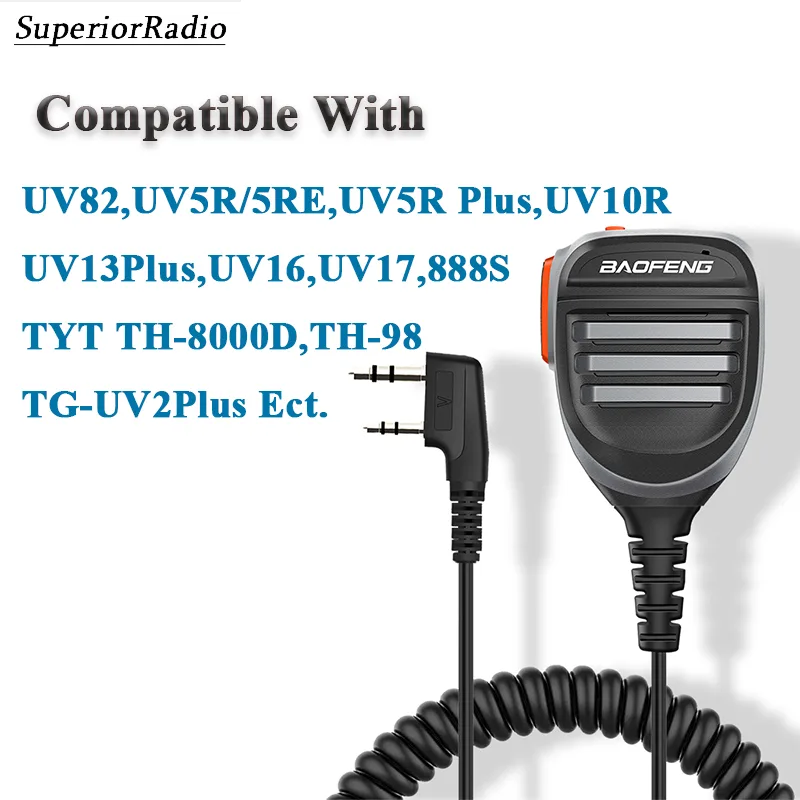 Baofeng Walkie Talkie Speaker Microphone Waterproof PTT Mic For UV-5R UV-16 UV-13 UV-21 UV17 Two Way Radio QuanSheng UV- image 6