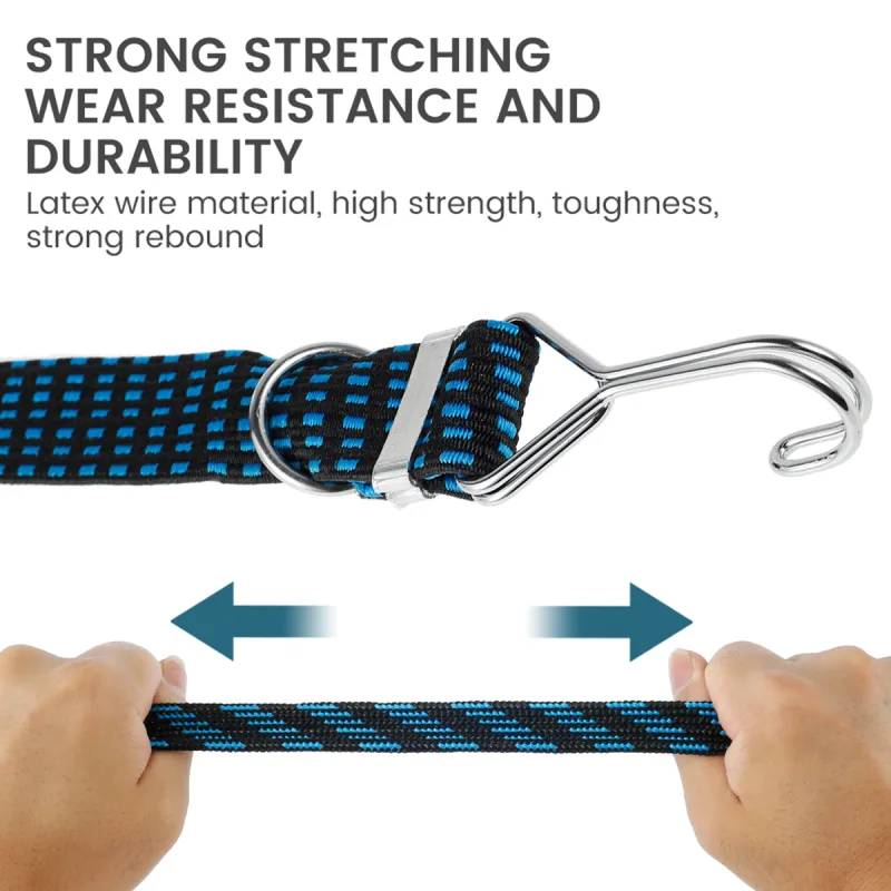 4Pcs Car Elastics Bungees Cords Luggage Rope Cord Hooks Bikes Wide Flat Rope Tie Luggage Roof Rack Strap Fixed Band Dropshipping detail 6