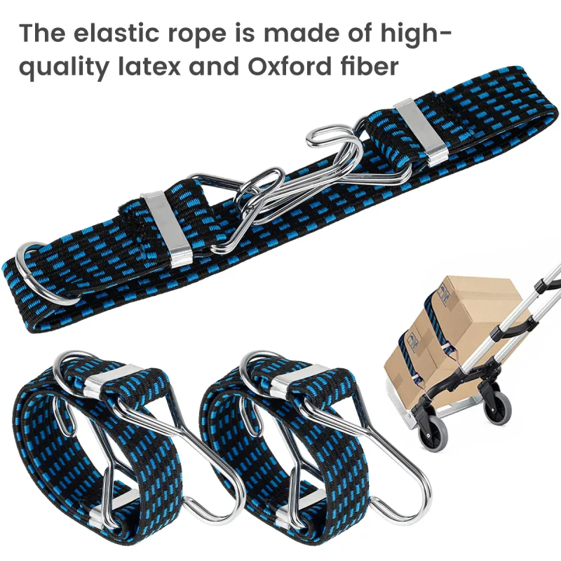 4Pcs Car Elastics Bungees Cords Luggage Rope Cord Hooks Bikes Wide Flat Rope Tie Luggage Roof Rack Strap Fixed Band Dropshipping detail 7