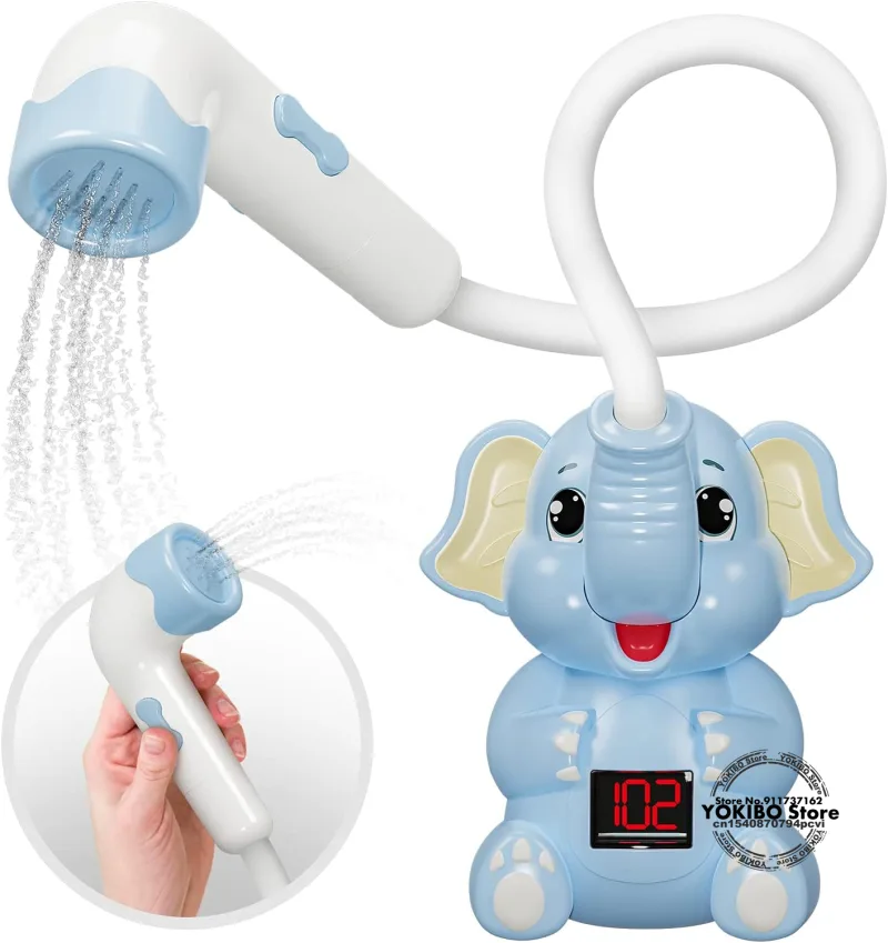 Baby Bath Toys Bath Shower with Shower Thermometer Electric Elephant Water Spray Water Toys for Kids Tathtub Toys for Toddlers - image 1