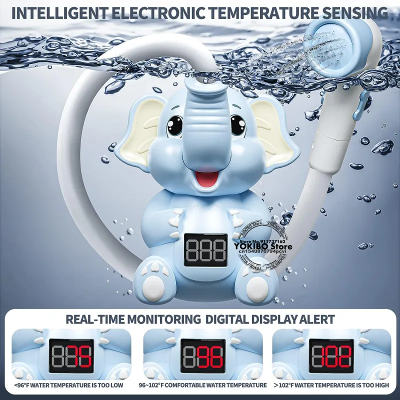 Baby Bath Toys Bath Shower with Shower Thermometer Electric Elephant Water Spray Water Toys for Kids Tathtub Toys for Toddlers - image 2