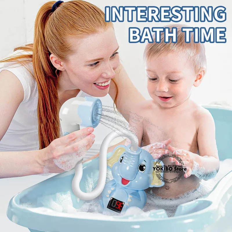 Baby Bath Toys Bath Shower with Shower Thermometer Electric Elephant Water Spray Water Toys for Kids Tathtub Toys for Toddlers - image 5