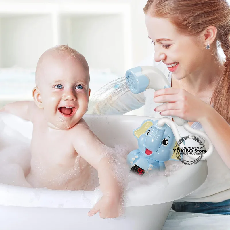 Baby Bath Toys Bath Shower with Shower Thermometer Electric Elephant Water Spray Water Toys for Kids Tathtub Toys for Toddlers - image 6