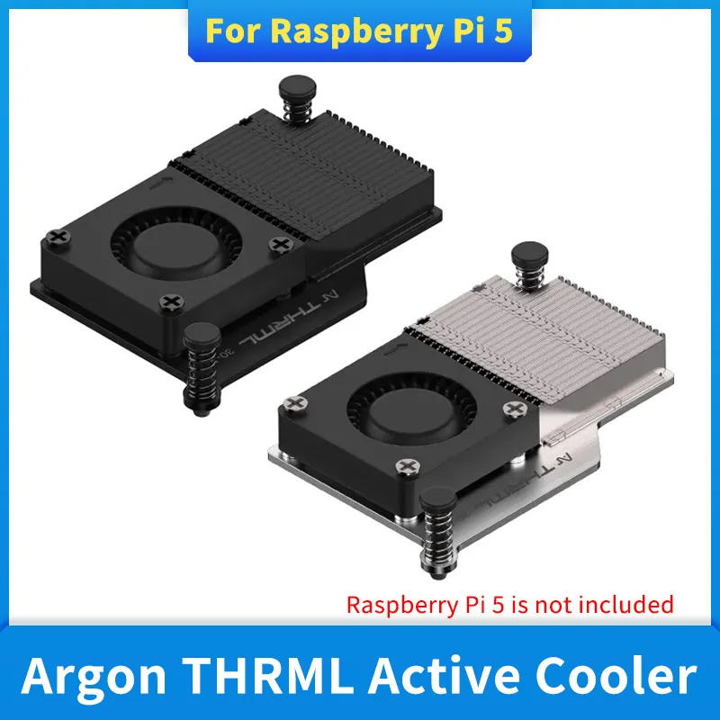 Raspberry Pi 5 Argon THRML Active Cooler Aluminum Heatsink with 30mm Cooling PWM Fan Active Passive Active Radiator for RPi 5 - image 1