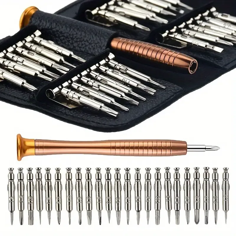 1 Set, Precision Screwdriver Set, 25 In 1 Repair Tool Kit, Small Screwdriver Set, Star/Y-type/Flat-blade/Triangle Screwd image 1