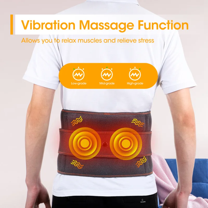 Electric Heating Belt Waist Massager Vibration Red Light Hot Compress Physiotherapy Lumbar Back Support Brace Pain Relie image 4