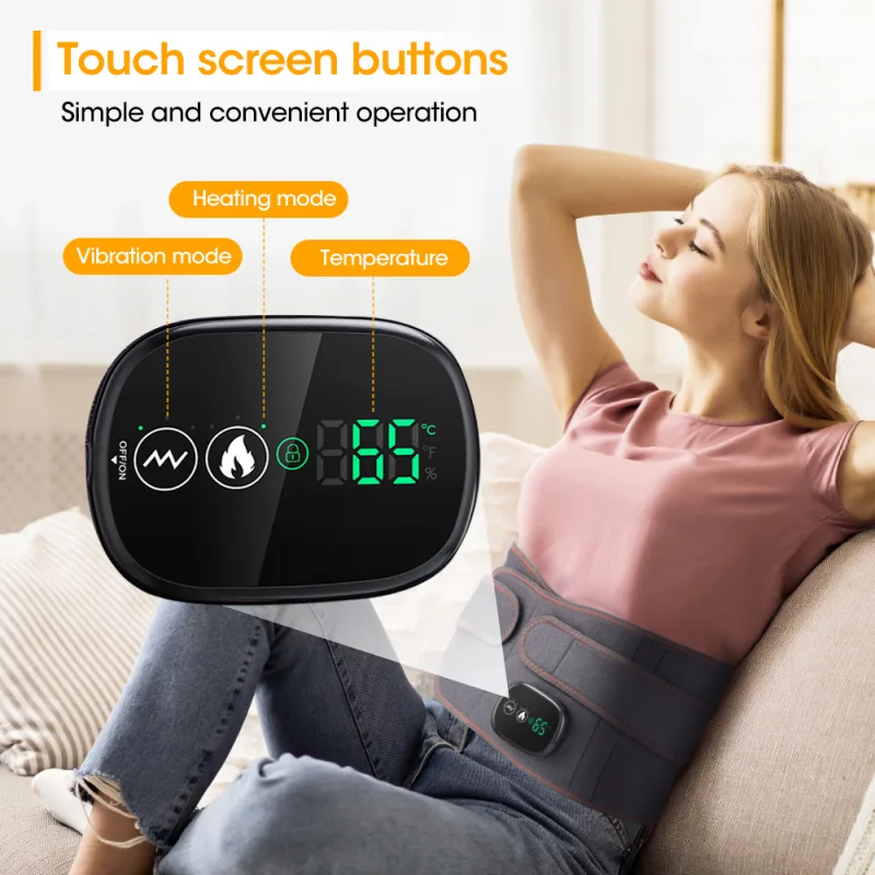 Electric Heating Belt Waist Massager Vibration Red Light Hot Compress Physiotherapy Lumbar Back Support Brace Pain Relie image 6