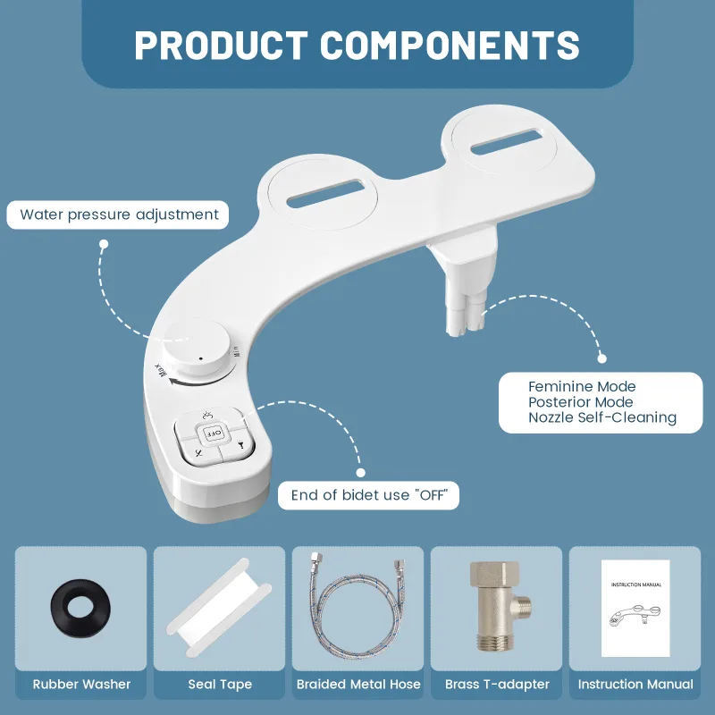 SAMODRA Non-Electric Bidet - Self Cleaning Dual Nozzle (Frontal and Rear Wash) Water Bidet Toilet Seat Attachment - image 3