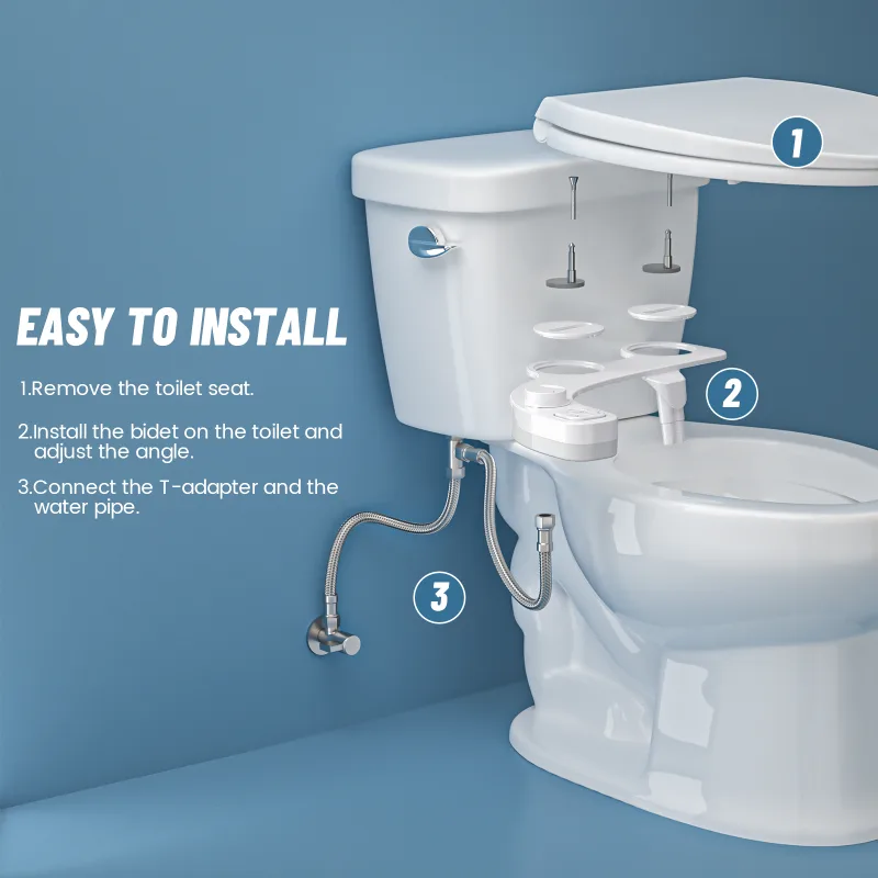 SAMODRA Non-Electric Bidet - Self Cleaning Dual Nozzle (Frontal and Rear Wash) Water Bidet Toilet Seat Attachment - image 4