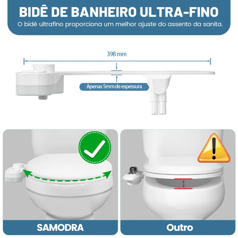 SAMODRA Non-Electric Bidet - Self Cleaning Dual Nozzle (Frontal and Rear Wash) Water Bidet Toilet Seat Attachment - image 5