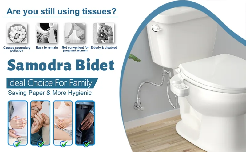 SAMODRA Non-Electric Bidet - Self Cleaning Dual Nozzle (Frontal and Rear Wash) Water Bidet Toilet Seat Attachment detail 3