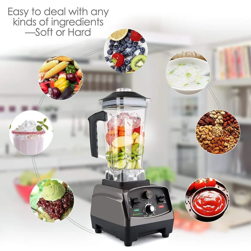 BioloMix 3HP 2200W Heavy Duty Commercial Grade Timer Blender Mixer Juicer Fruit Food Processor Ice Smoothies BPA Free 2L image 4