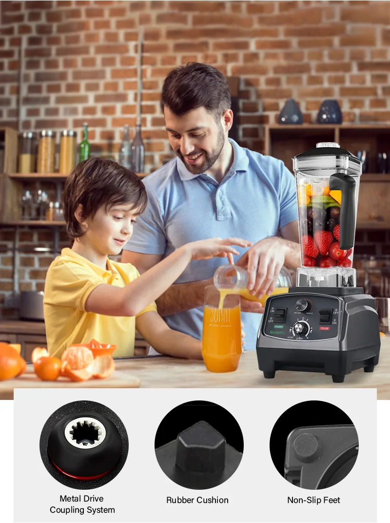 BioloMix 3HP 2200W Heavy Duty Commercial Grade Timer Blender Mixer Juicer Fruit Food Processor Ice Smoothies BPA Free 2L image 6