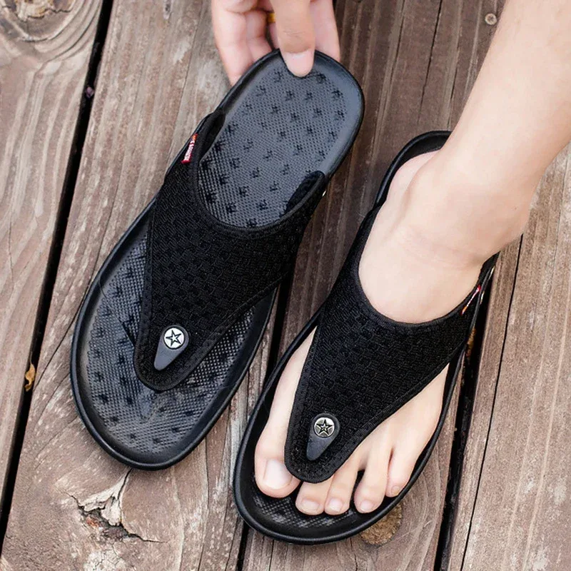 MAEDEF Slippers Summer Flip Flops for Men Beach Slippers Casual Sandals Comfortable Shoes Non-Slip Bathroom Shoes  Men Slides - image 5