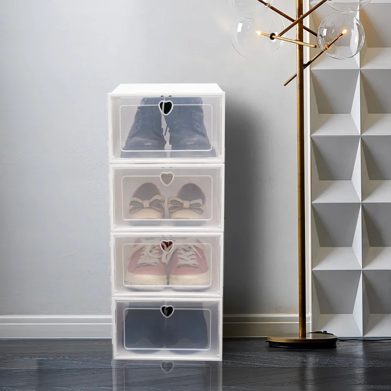 20x Stackable Foldable Plastic Shoe Boxes with Clear Lid image 5