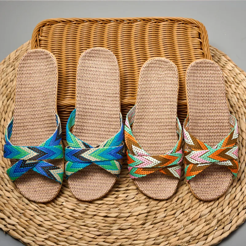 Indoor Slippers Women Home Shoes Lightweight Linen Couple Slippers Lightweight Home Slippers detail 1