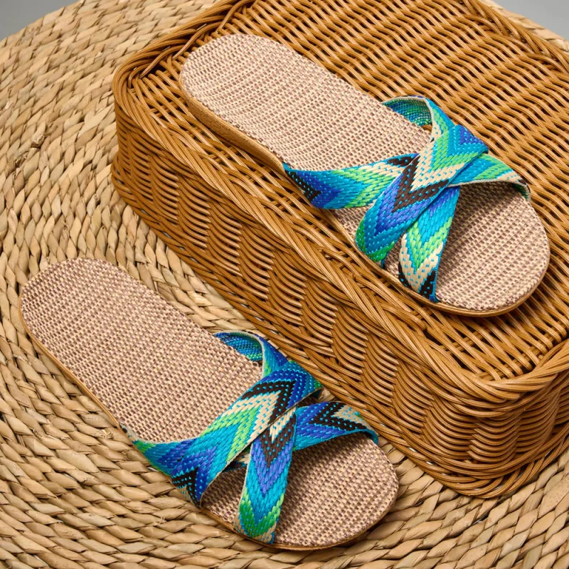 Indoor Slippers Women Home Shoes Lightweight Linen Couple Slippers Lightweight Home Slippers - image 5