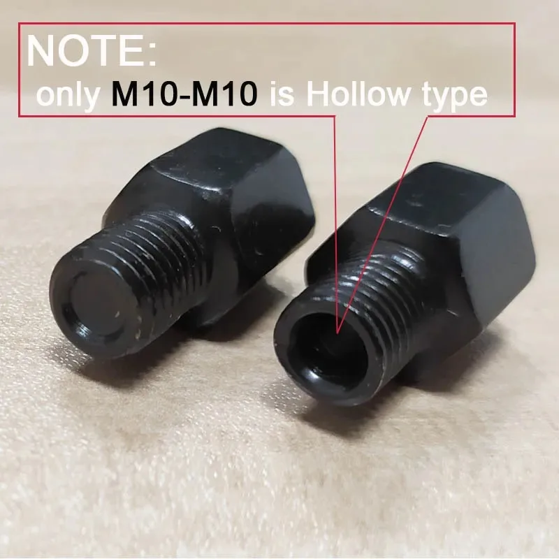 1 Pair Black Motorcycle Mirror Adapters M10 10MM M8 8MM Rearview Mirrors Conversion Bolt Clockwise Anti-clock Right Left image 6