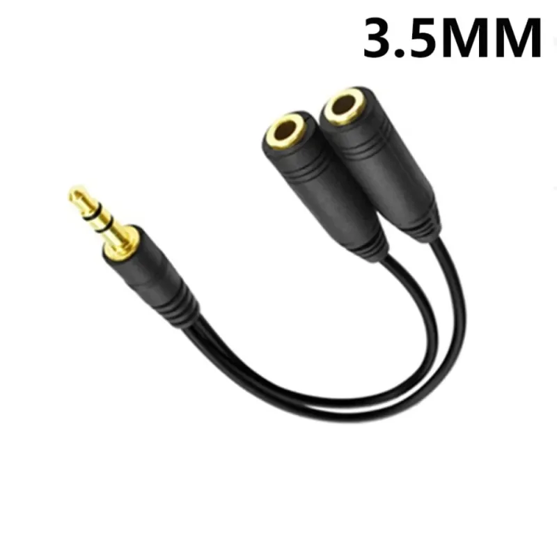 Dual Female Audio Cable Y Splitter Cable 3.5 Mm 1 Male To 2 for Earphone Headset Headphone MP3 MP4 Stereo Plug Adapter J image 2