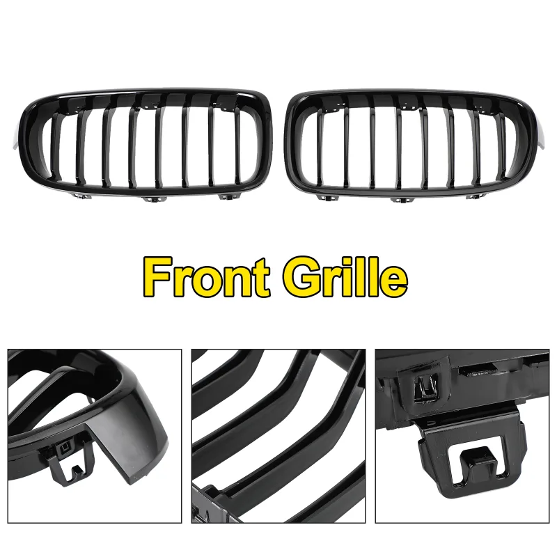 Artudatech Gloss Black Front Kidney Grille for BMW 3 Series image 1