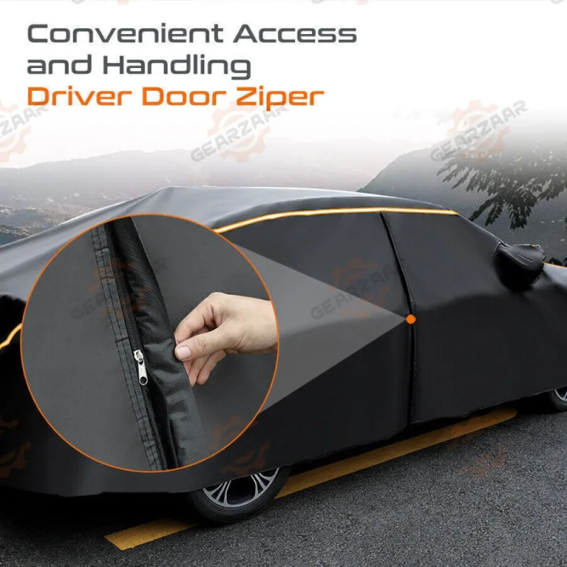 Waterproof 6 Layer Car Cover Heavy Duty Cotton Lined UV Protection - S M XL XXL image 4