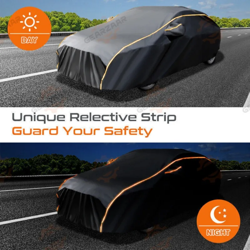 Waterproof 6 Layer Car Cover Heavy Duty Cotton Lined UV Protection - S M XL XXL image 5