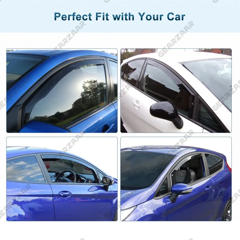 Wind Deflectors Front Window Tinted 2pc for Ford Fiesta 2008-2017 MK7 3 Door UK image 5