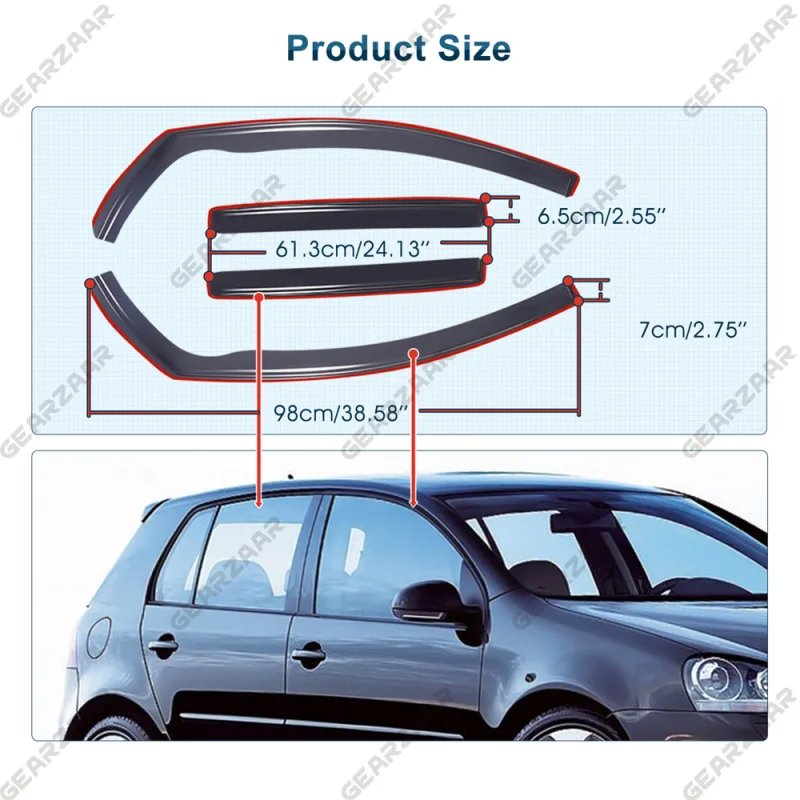 Wind Deflectors for VW Golf V Mk5 image 5