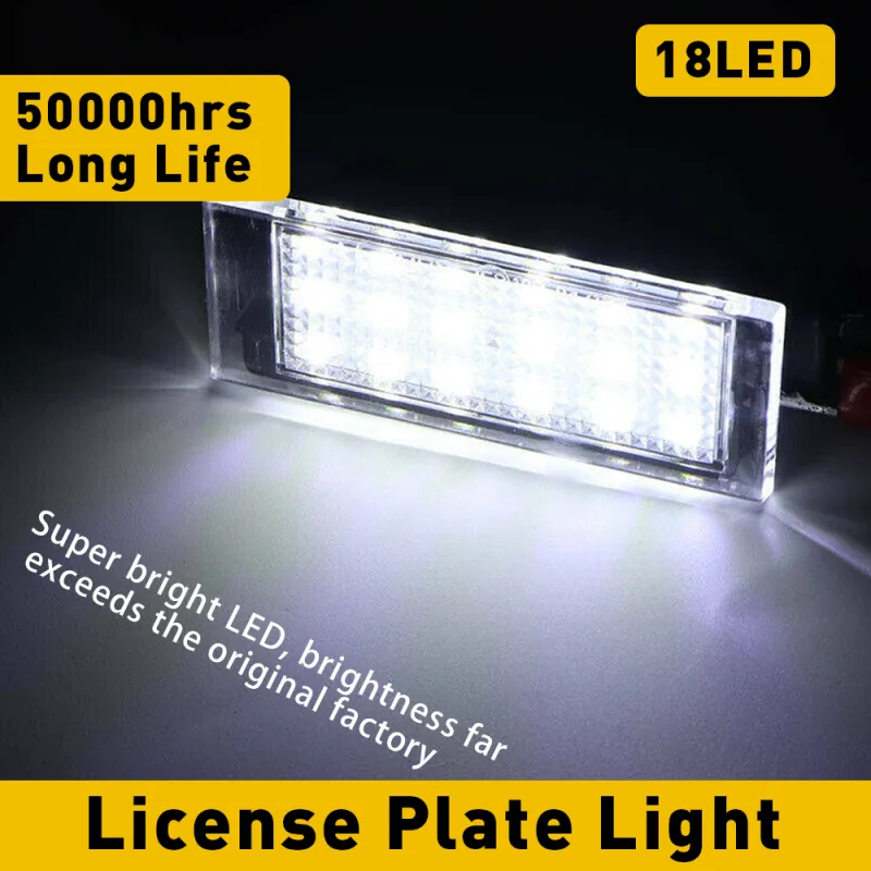 2Pcs LED Licence Number Plate Lights For Renault Clio Espace Duster Laguna Logan Master Megane Trafic Wind License Plate image 2