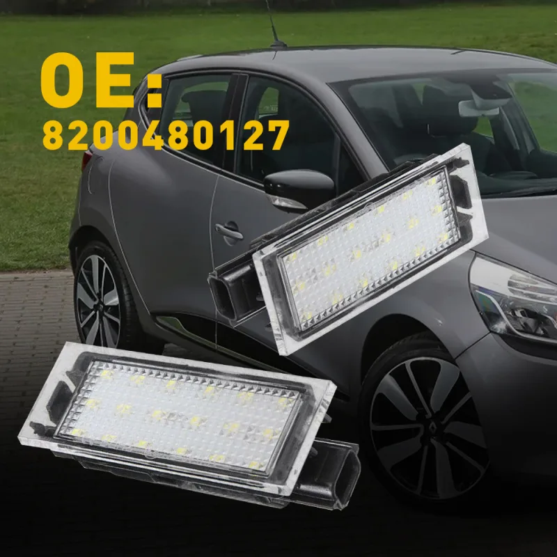 2Pcs LED Licence Number Plate Lights For Renault Clio Espace Duster Laguna Logan Master Megane Trafic Wind License Plate image 4
