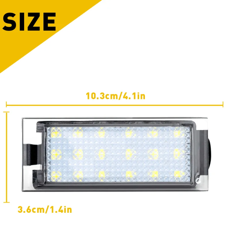 2Pcs LED Licence Number Plate Lights For Renault Clio Espace Duster Laguna Logan Master Megane Trafic Wind License Plate image 6