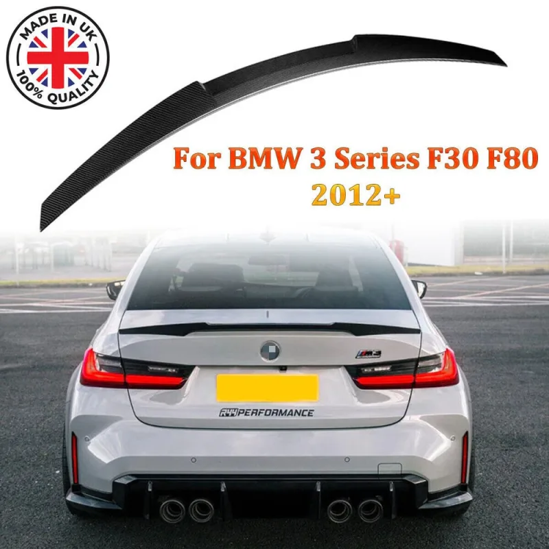 For BMW 3 Series F30 F35 & M3 F80 Carbon Fiber Look CS Style Boot Trunk Spoiler - image 1