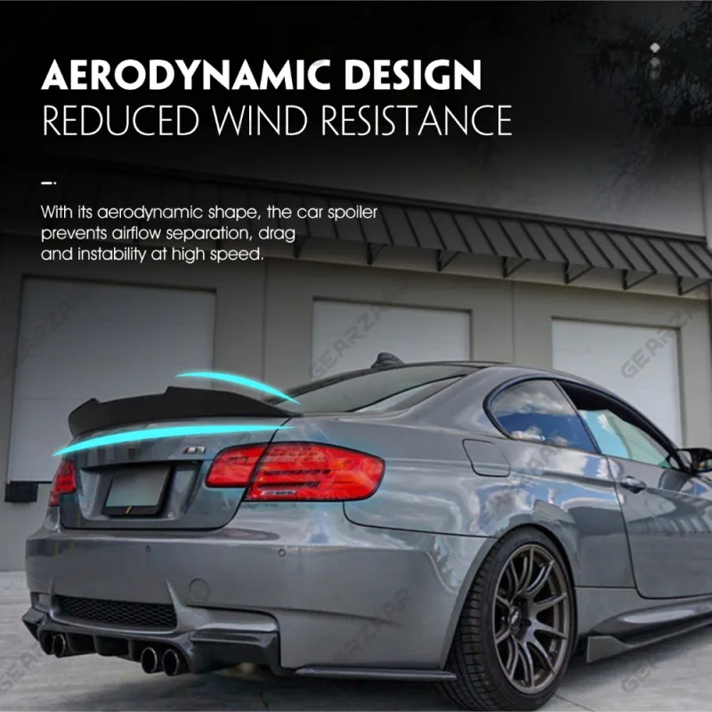 For BMW 3 SERIES E92 2005+ REAR BOOT SPOILER TRUNK LID WING M4 STYLE GLOSS BLACK image 5