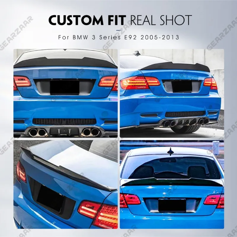 For BMW 3 SERIES E92 2005+ REAR BOOT SPOILER TRUNK LID WING M4 STYLE GLOSS BLACK image 6