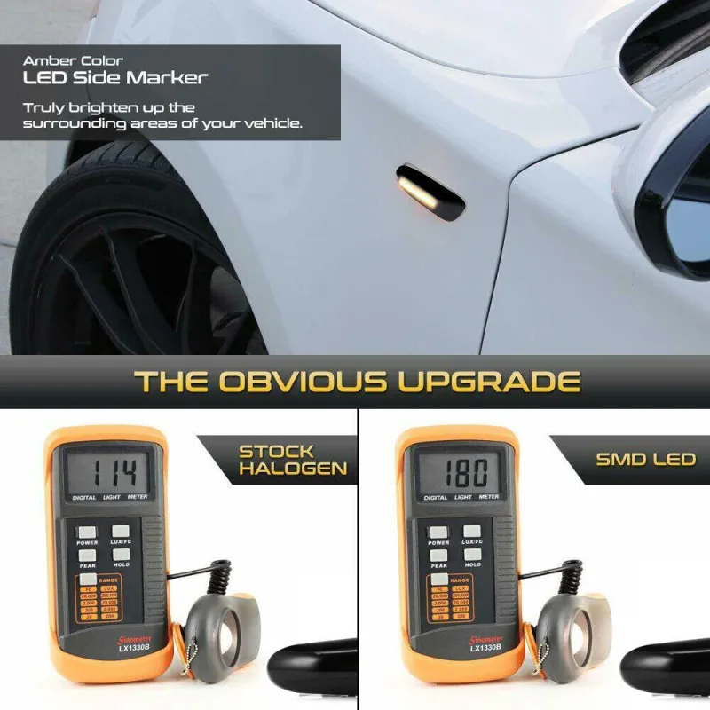 2X Dynamic LED Side Indicator light Turn Signal For BMW E90 E91 E92 E60 E87 E82 image 2