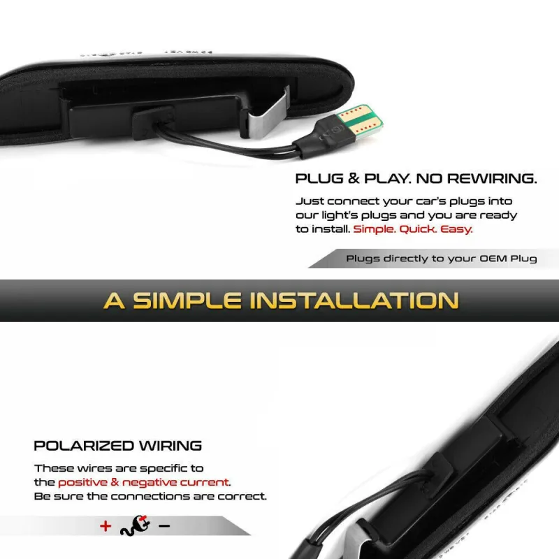 2X Dynamic LED Side Indicator light Turn Signal For BMW E90 E91 E92 E60 E87 E82 image 3