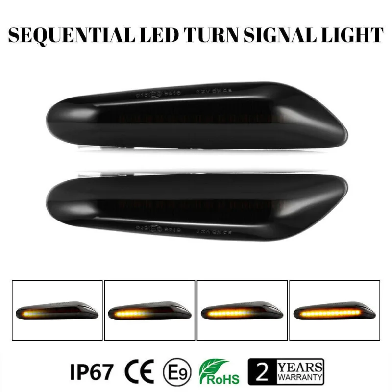 2X Dynamic LED Side Indicator light Turn Signal For BMW E90 E91 E92 E60 E87 E82 image 4