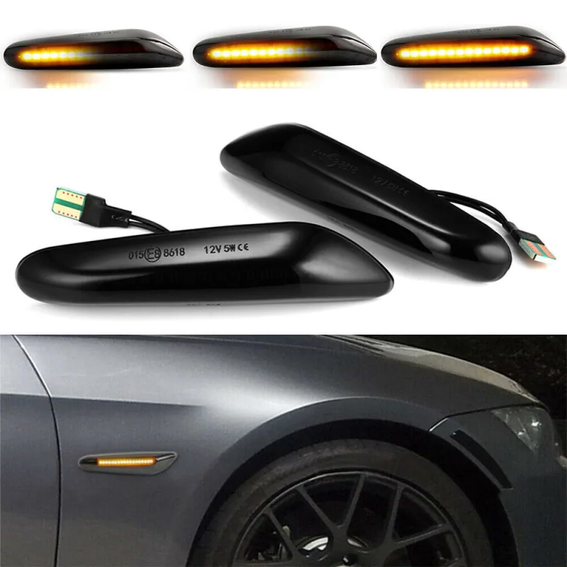 2X Dynamic LED Side Indicator light Turn Signal For BMW E90 E91 E92 E60 E87 E82 image 6