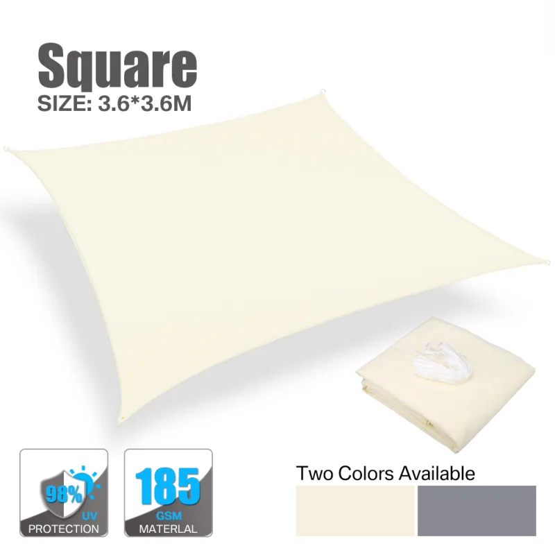 4m x 6m Beige Rectangle Sun Shade Sail UV Block image 6