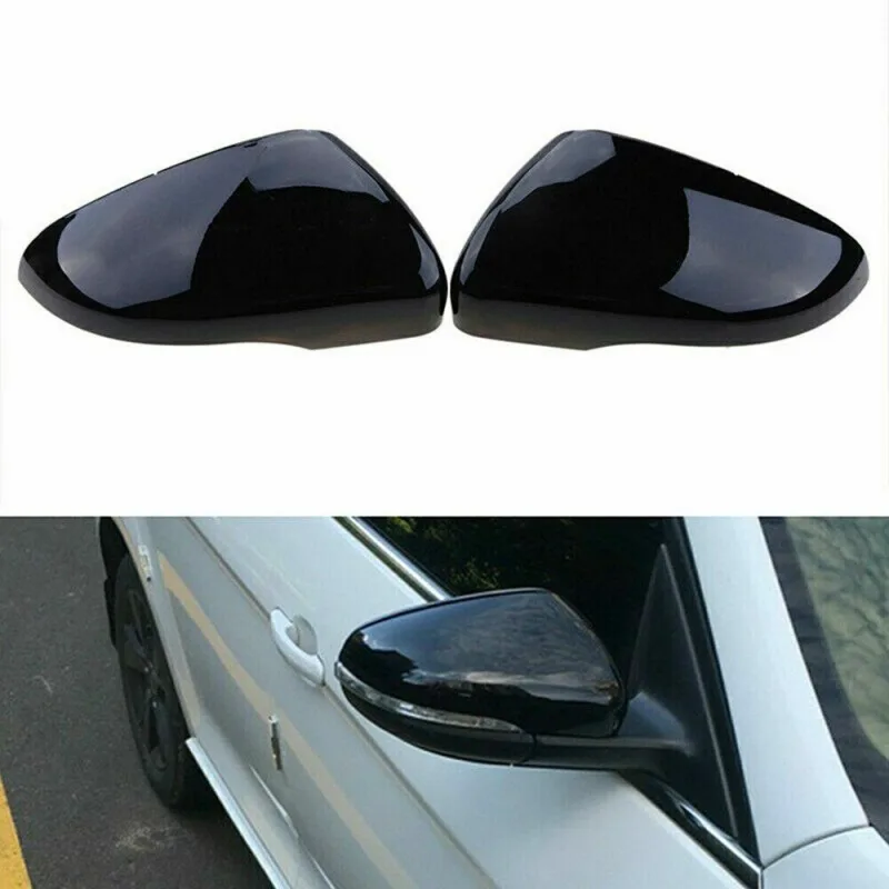 2x Gloss Black Door Mirror Covers VW Golf MK6 09-13 image 2