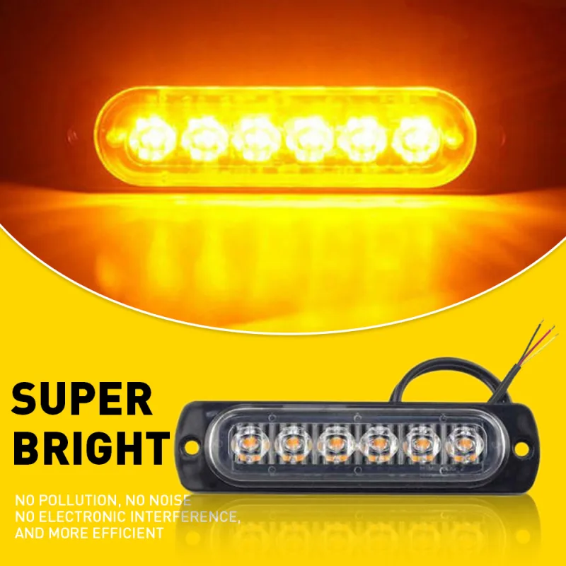 4x LED Strobe Warning Light Amber image 3
