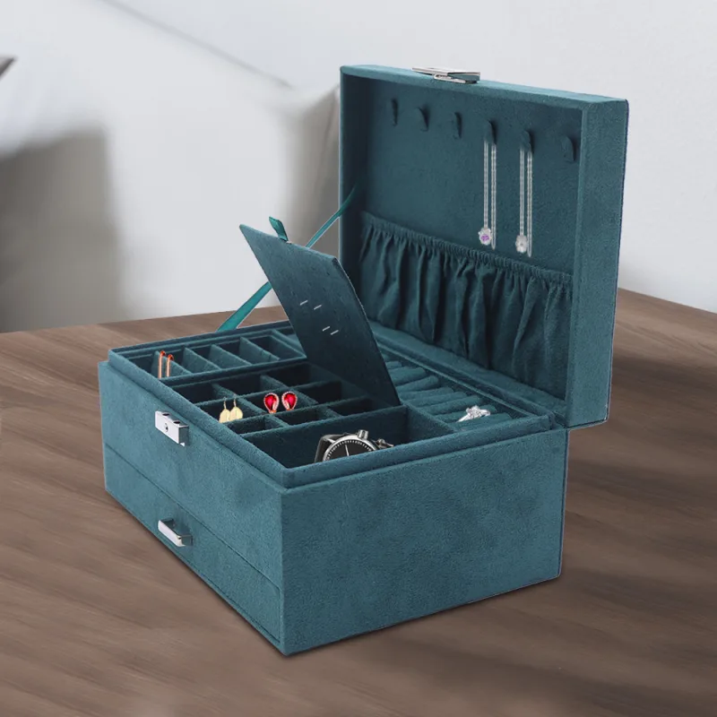 Hot sales 3 Layers Jewelry Box Organizer Large Capacity Ring Earring Necklace Storage New detail 6