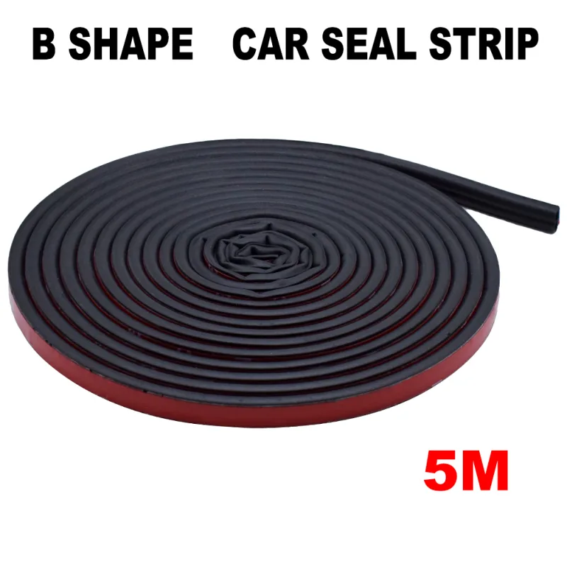5M Car Door B-Shape Seal Strip Sticker Trunk Engine Cover Window Edge Trim Moulding Insulation Rubber Weatherstrip Hollo image 6