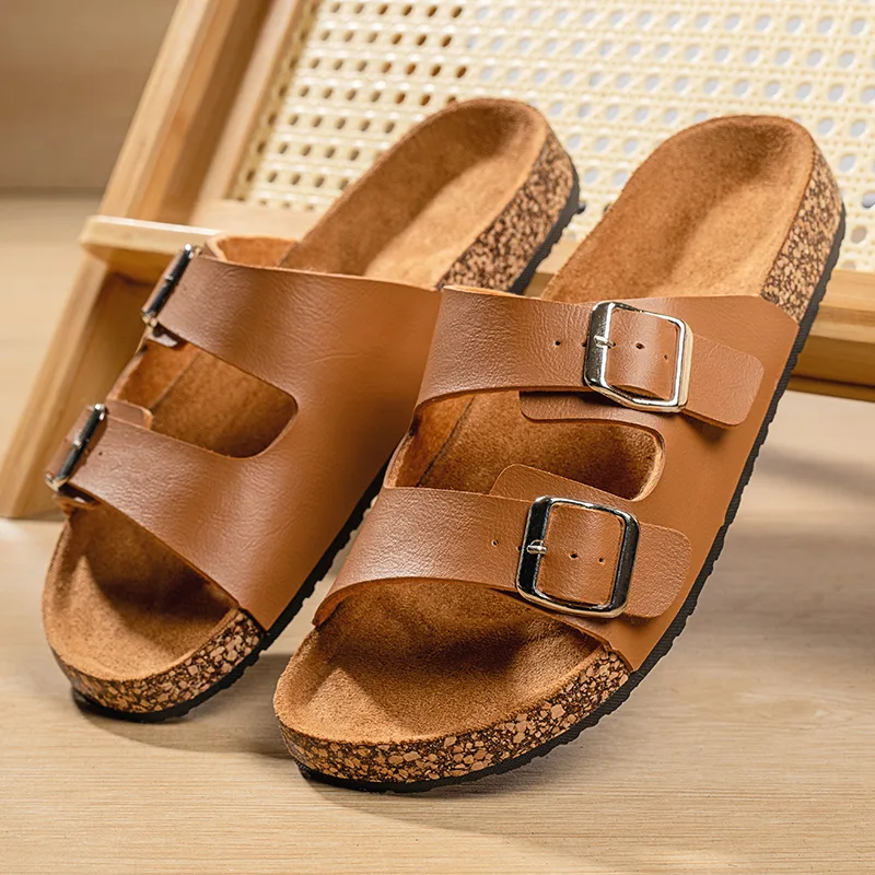 Slippers for men and women Birken indoor non-slip cork slippers women beach outdoor home comfortable casual sandals large size - image 2