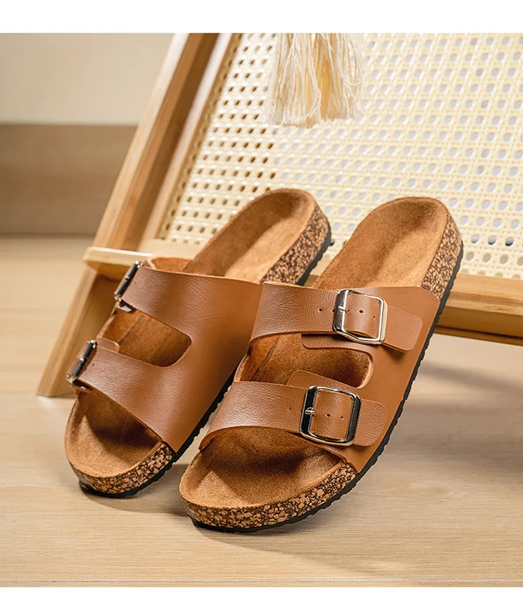 Slippers for men and women Birken indoor non-slip cork slippers women beach outdoor home comfortable casual sandals large size detail 3